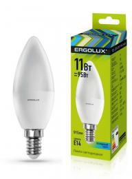 Ergolux LED-C35-11W-E14-4K (Эл.лампа светодиодная Свеча 11Вт E14 4500K 180-240В)