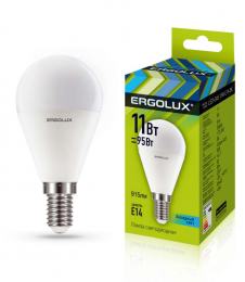 Ergolux LED-G45-11W-E14-4K (Эл.лампа светодиодная Шар 11Вт E14 4500K 172-265В)