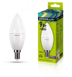 Ergolux LED-C35-9W-E14-6K (Эл.лампа светодиодная Свеча 9Вт E14 6500K 172-265В)