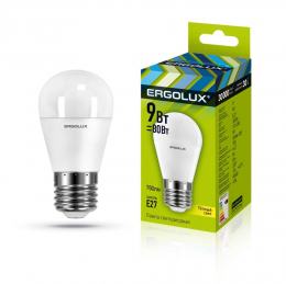 Ergolux LED-G45-9W-E27-3K (Эл.лампа светодиодная Шар 9Вт E27 3000K 172-265В)