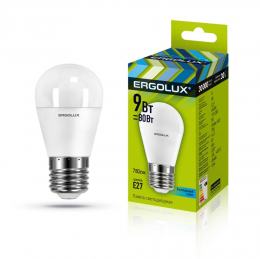 Ergolux LED-G45-9W-E27-4K (Эл.лампа светодиодная Шар 9Вт E27 4500K 172-265В)