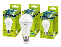 Ergolux LED-A65-20W-E27-3K (Эл.лампа светодиодная ЛОН 20Вт E27 3000K 180-240В)