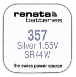 Renata R 357 (SR 44 W,  1.55V, 190mAh, 11.6x5.4mm)(батарейка для часов)