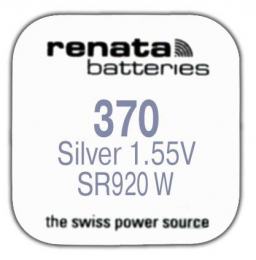 Renata R 370 (SR 920 W, 1.55V, 38mAh, 9.5x2.1mm)(батарейка для часов)