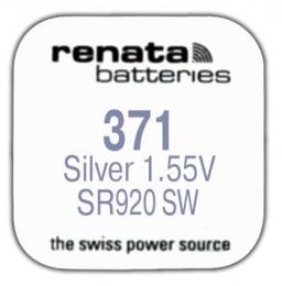 Renata R 371 (SR 920 SW, 1.55V, 38mAh, 9.5x2.1mm)(батарейка для часов)