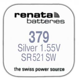 Renata R 379 (SR 521 SW, 1.55V, 16mAh, 5.8x2.1mm)(батарейка для часов)