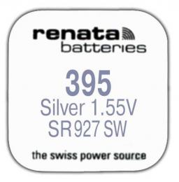 Renata R 395 (SR 927 SW, 1.55V, 57mAh, 9.5x2.6mm)(батарейка для часов)