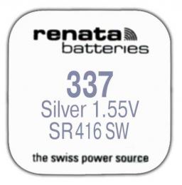 Renata R 337 (SR 416 SW, 1.55V, 8mAh, 4.8x1.65mm)(батарейка для часов)