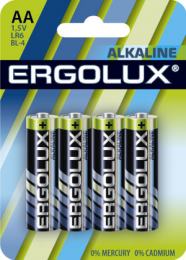 Ergolux  LR6 Alkaline BL-4 (LR6 BL-4, батарейка,1.5В)