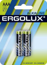 Ergolux  LR03 Alkaline BL-2 (LR03 BL-2, батарейка,1.5В)