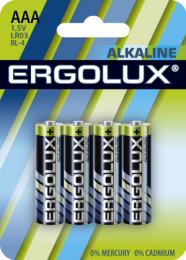 Ergolux  LR03 Alkaline BL-4 (LR03 BL-4, батарейка,1.5В)